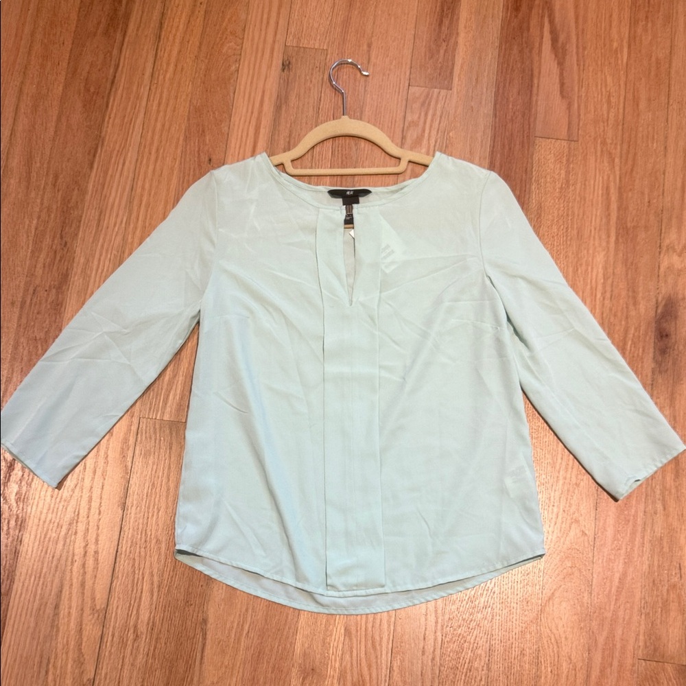 H&M Women's Aqua Blouse size 6 NEW NWT